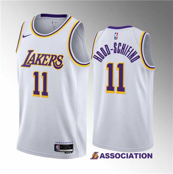 Men%27s Los Angeles Lakers #11 Jalen Hood-Schifino White 2023 Draft Association Edition Stitched Basketball Jersey Dzhi->los angeles clippers->NBA Jersey
